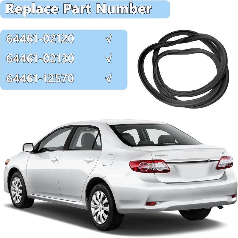 YonFamDall Rear Trunk Lid Weatherstrip Rubber Gasket Seal Fit for Toyota Corolla 2009 2010 2011 2012 2013, Roof Weatherstripping Seal Replace 64461-02120 6446102120 64461-02130 6446102130 64461-12570 6446112570 - Image 4